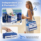 Sekey Heavy Duty Beach Wagon With 9" Big Sand-Proof Wheels, 300L Oversized Foldable Beach Cart With Cooler| Adjustable Handle & Balloon Tires For Sand, Camping,Vacation