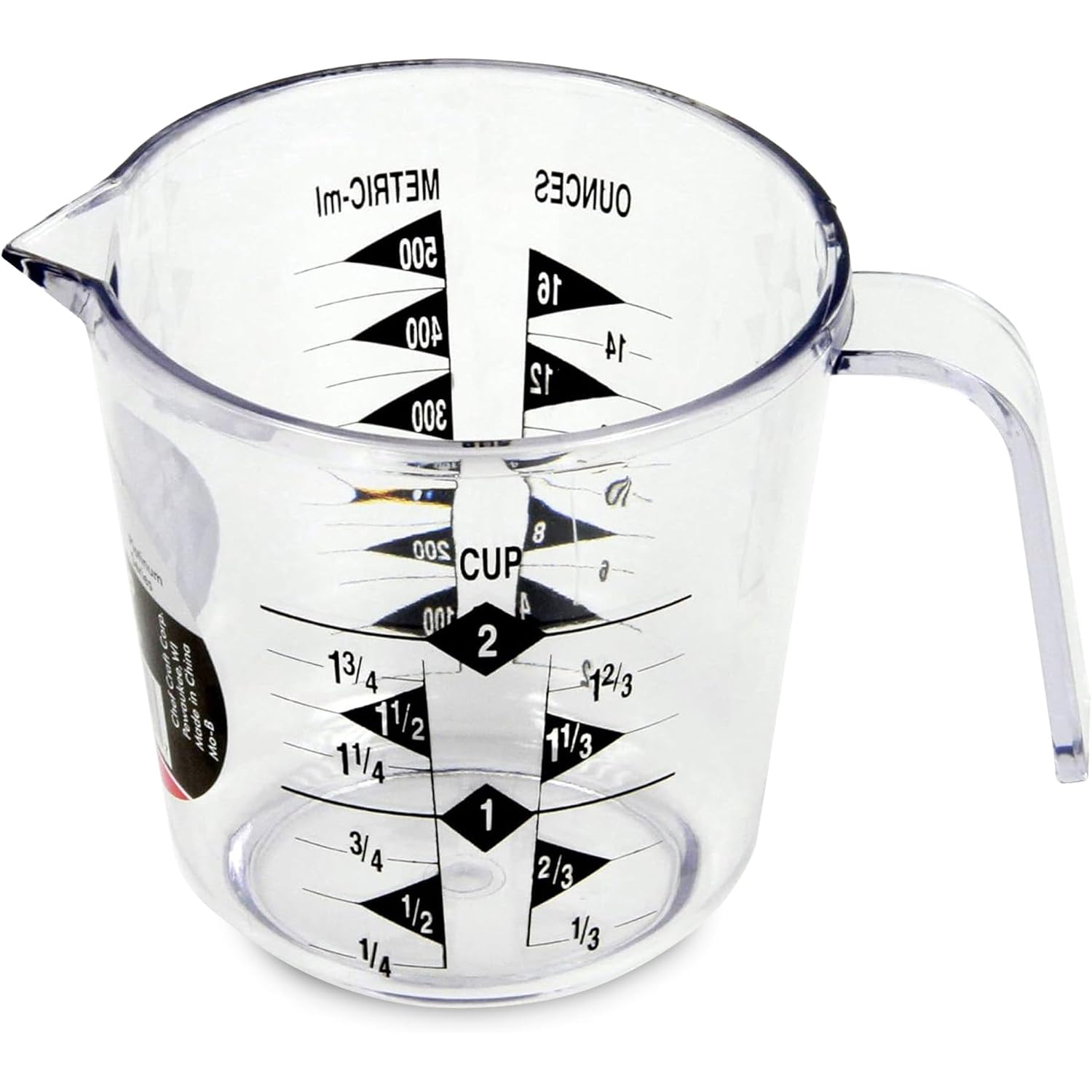 Chef Craft Select Plastic Measuring Cup, 2 Cup, Clear