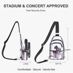 Clear Bag For Stadium Events, Stadium & Concert Approved Clear Sling Crossbody Purse For Women & Men