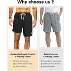 Hardaddy Mens Corduroy Shorts Elastic Waist Drawstring Casual Summer Beach Lounge Short