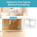 Vtopmart 4 Pack Bathroom Organizer, 2 Tier Clear Under Sink Organizers Vanity Countertop Storage Container,Cabinet Drawers Bins, Pull-Out Organization with Track for Pantry, Kitchen