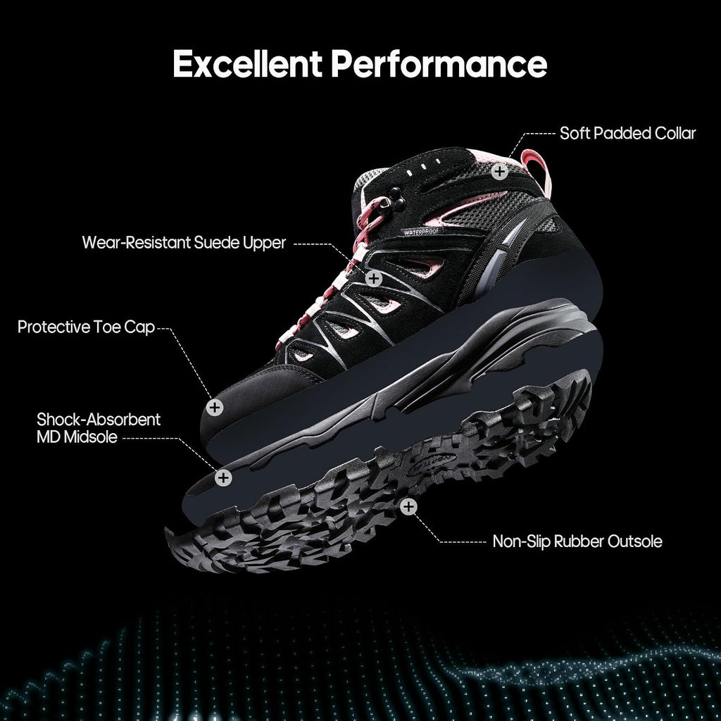 Nortiv 8 Women'S Waterproof Hiking Boots Outdoor Trekking Camping Trail Hiking Boot Seeker
