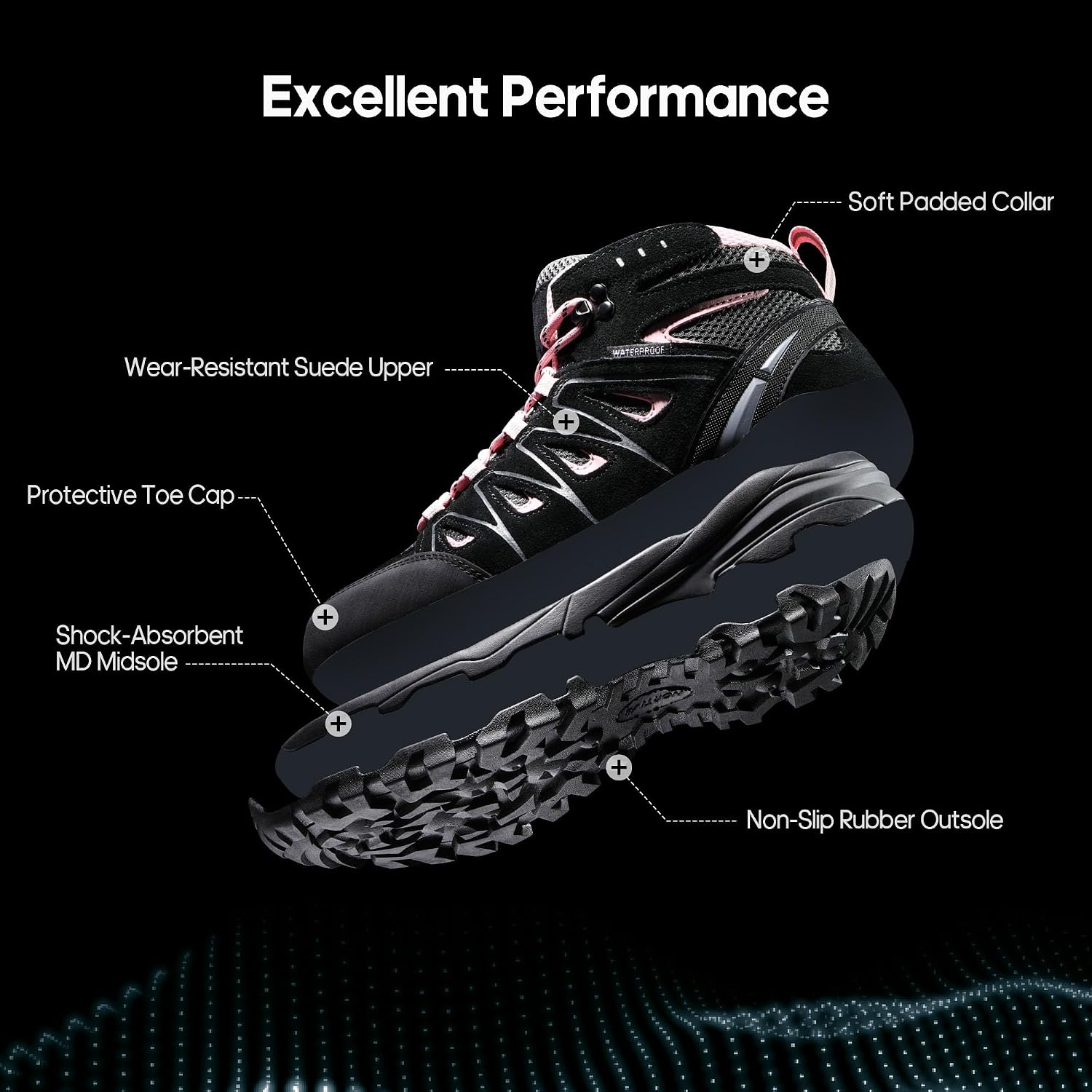 Nortiv 8 Women'S Waterproof Hiking Boots Outdoor Trekking Camping Trail Hiking Boot Seeker