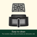 Cuisinart Air Fryer, 6-Quart Basket Large Fryer with 5 Cooking Functions to Roast, Bake, Broil, Air Fry and Keep Warm, 5 Airfryer Presets, Dishwasher-Safe Parts, AIR-200NAS, Stainless Steel & Black