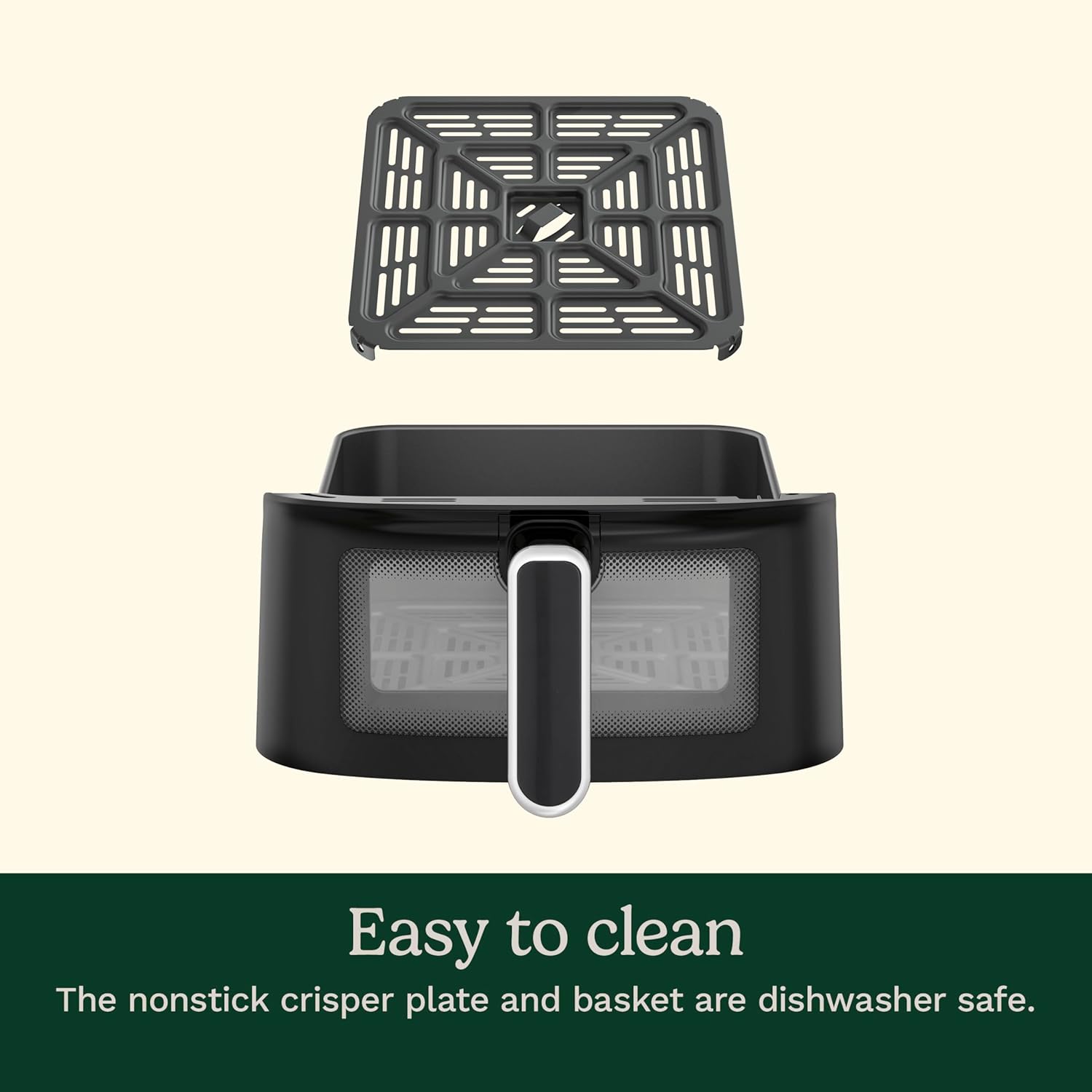 Cuisinart Air Fryer, 6-Quart Basket Large Fryer with 5 Cooking Functions to Roast, Bake, Broil, Air Fry and Keep Warm, 5 Airfryer Presets, Dishwasher-Safe Parts, AIR-200NAS, Stainless Steel & Black
