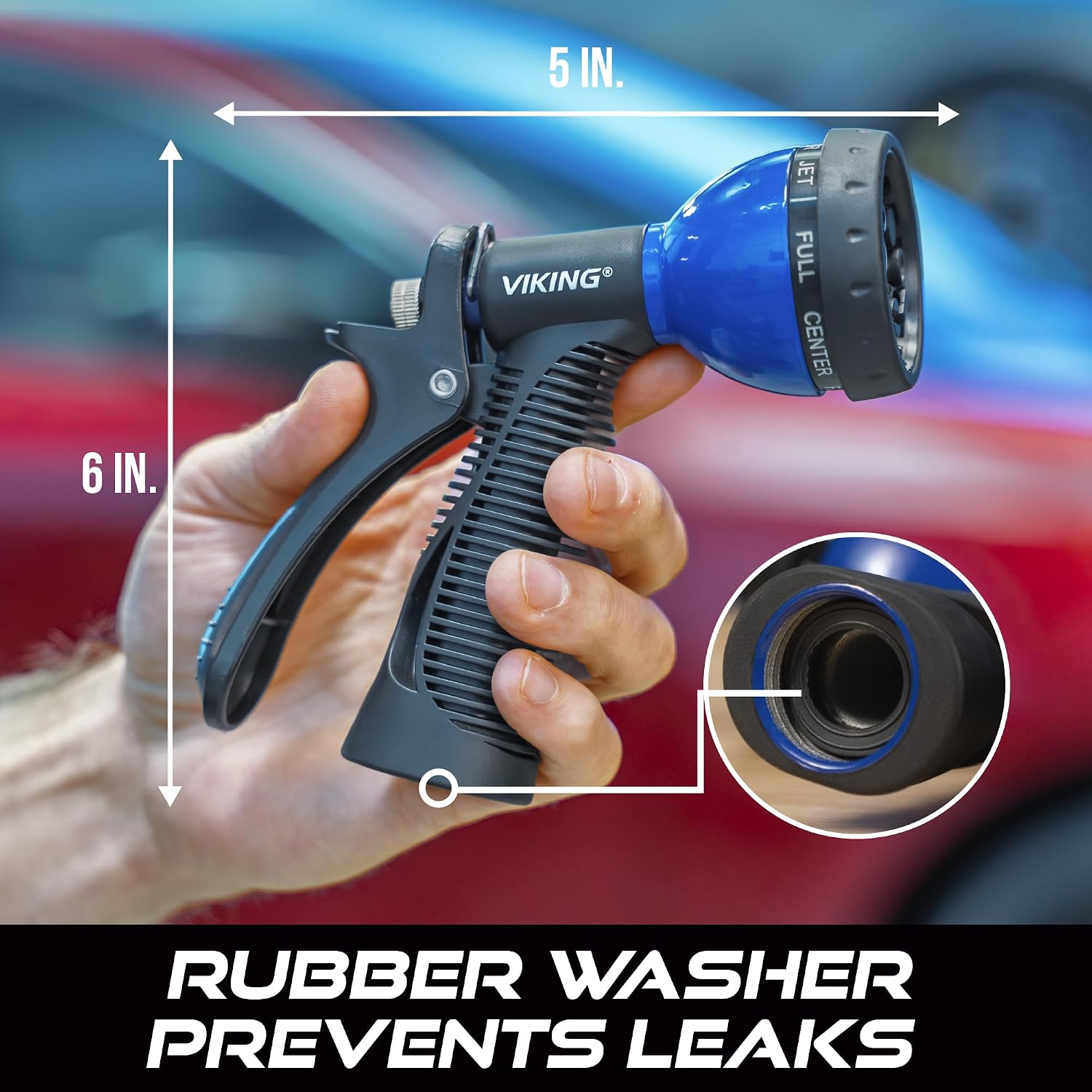Viking Hose Nozzle, Garden Hose Nozzle With 8 Spray Patterns, Adjustable And Heavy Duty For Washing Car, Watering Plants, Washing Pets, And Home Use