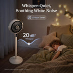 Levoit Standing Fan For Bedroom, 90° Oscillating Fan, 20Db Quiet For Sleep | Floor Fan With 1024 Cfm Airflow, Dc Motor, 5 Speeds, 2 In 1 Pedestal & Tabletop, 12H Timer, Remoter, For Home, Room, White