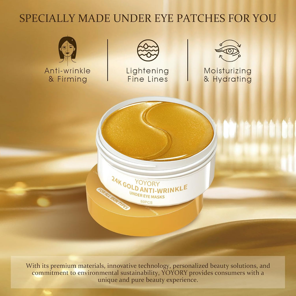 Under Eye Patches Masks - For Fine Lines With Collagen And Hyaluronic Acid, Dark Circles,And Fade Wrinkles, Puffiness Smoothing Skin Care Treatment For Women And Men, (60 Pcs) Gray