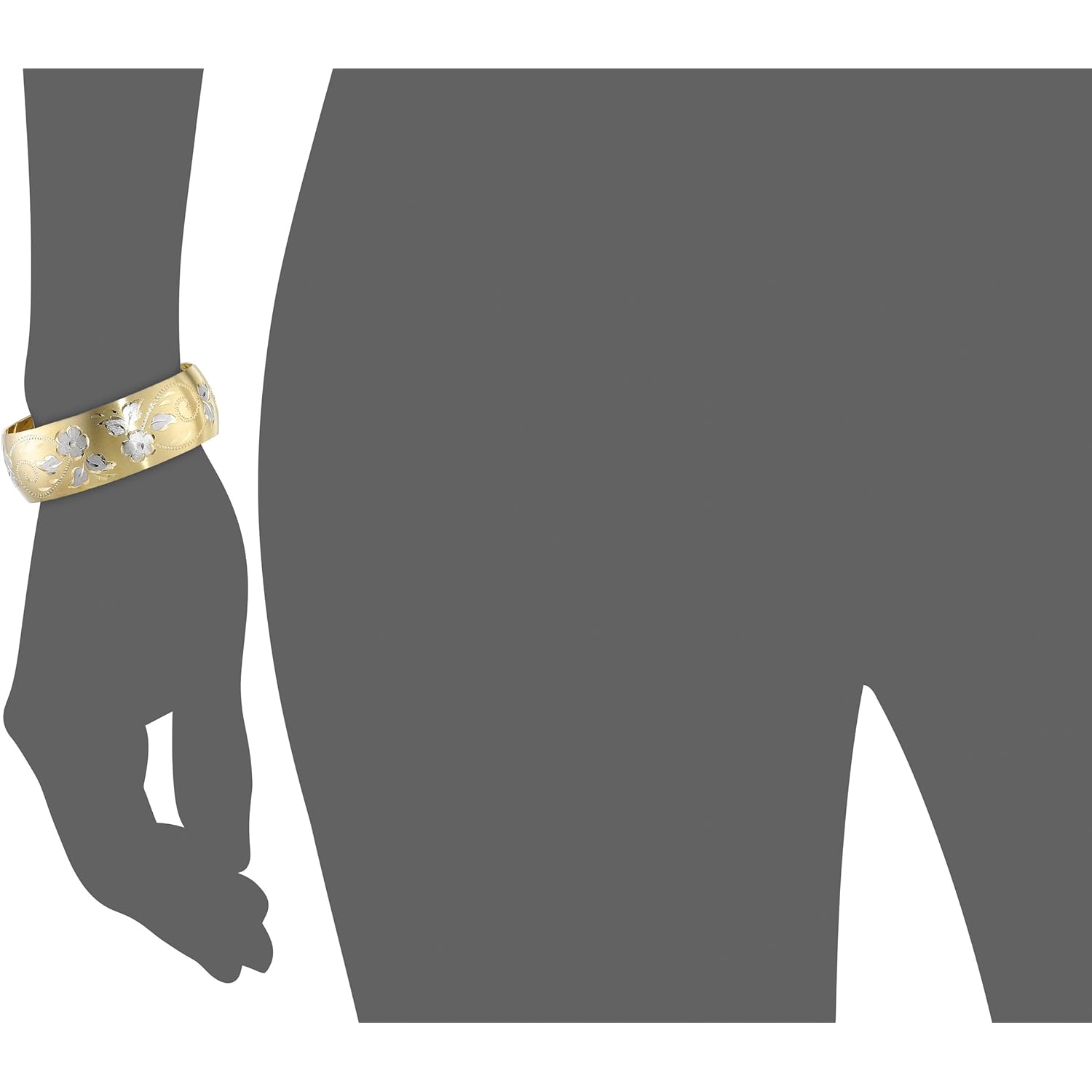 Amazon Essentials Yellow 14K Gold-Filled Hand Engraved Cuff Bracelet