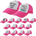 15 Pack Trucker Hats Bulk Sublimation Blanks Wholesale Mesh Baseball Cap DIY Custom Hats for Men Women Rose Red
