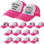 15 Pack Trucker Hats Bulk Sublimation Blanks Wholesale Mesh Baseball Cap DIY Custom Hats for Men Women Rose Red