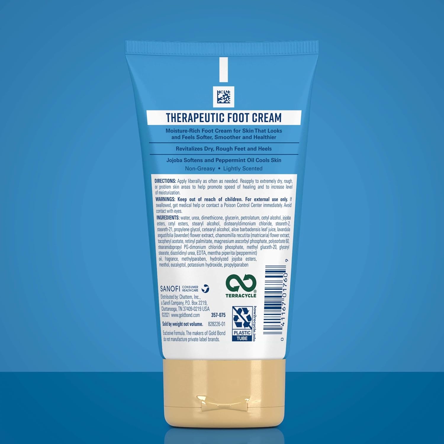 Gold Bond Therapeutic Foot Cream, 4 oz., With Jojoba & Peppermint Oil, Foot Moisturizer- pack of 1