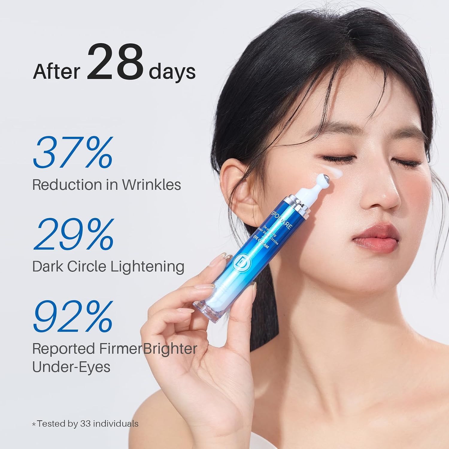 Spodare Under Eye Cream For Dark Circles And Puffiness, Caffeine Retinol Formula With 360 Degree Cooling Massage Ball, Peptides And Squalane For Eye Bags, Fine Lines And Wrinkles, 0.7 Fl Oz