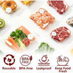 30-Pack Small Vacuum Sealer Bags & 2 Bonus Sealing Clips, Compatible With Chef Preserve – Bpa-Free (8 X 10 In) Reusable Food Storage Bags For Freezer, Microwave, Sous Vide – Leak-Proof