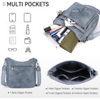 Crossbody Bags For Women Trendy Vegan Leather Hobo Purses Embossed Shoulder Handbag Lightweight Travel Purse