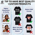 Feego Thickened Cotton Short Sleeve Custom T-Shirts,Front & Back Print,Personalized With Your Photo,Fit For Men Women