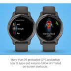 Garmin Venu 2S, Smaller-Sized Gps Smartwatch With Advanced Health Monitoring And Fitness Features, Slate Bezel With Graphite Case And Silicone Band, (010-02429-00) (Renewed)