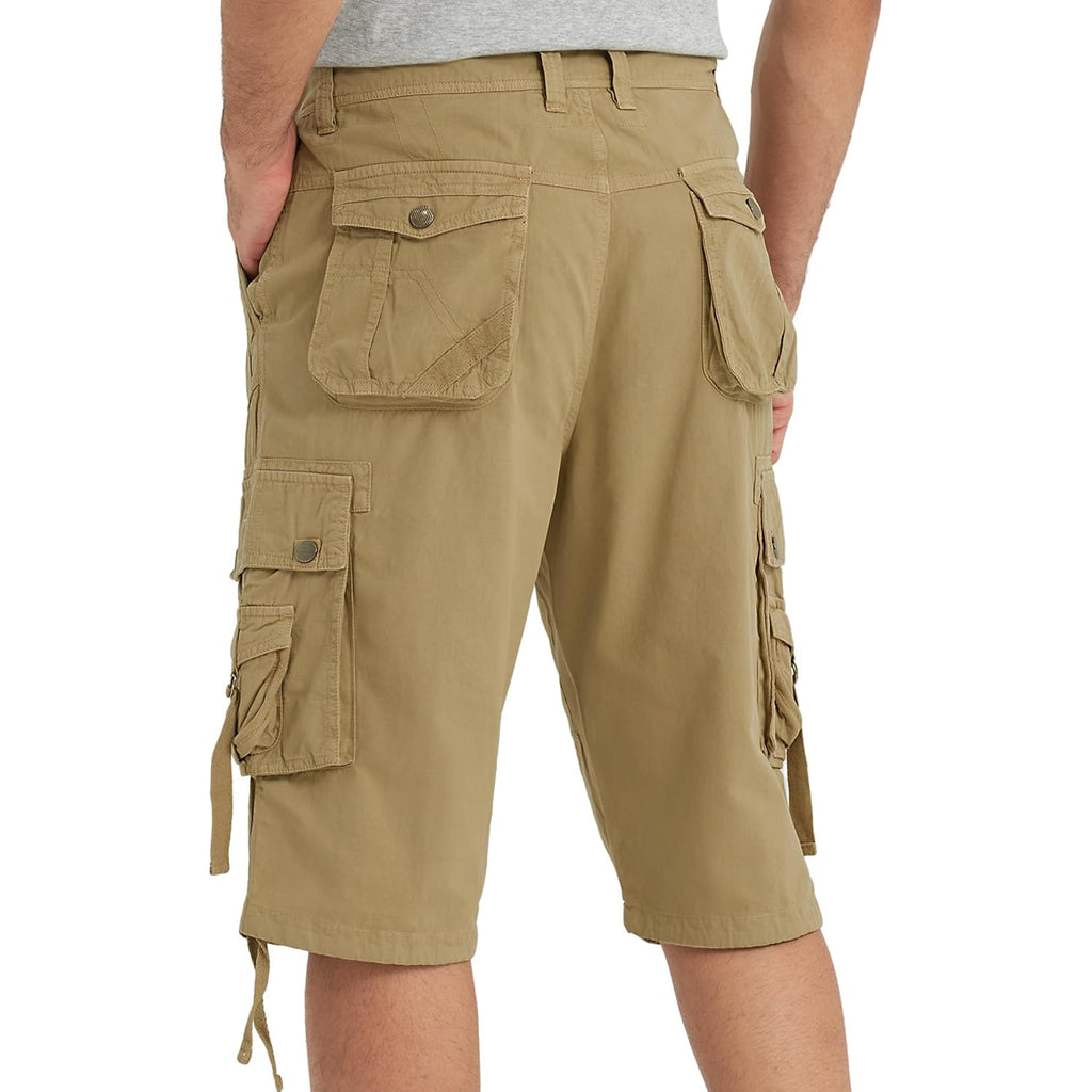 Cargo Shorts For Men Multi Pockets Mens Shorts Twill Below Knee 13 Inches Cotton Relaxed Fit Hiking Outdoor Work
