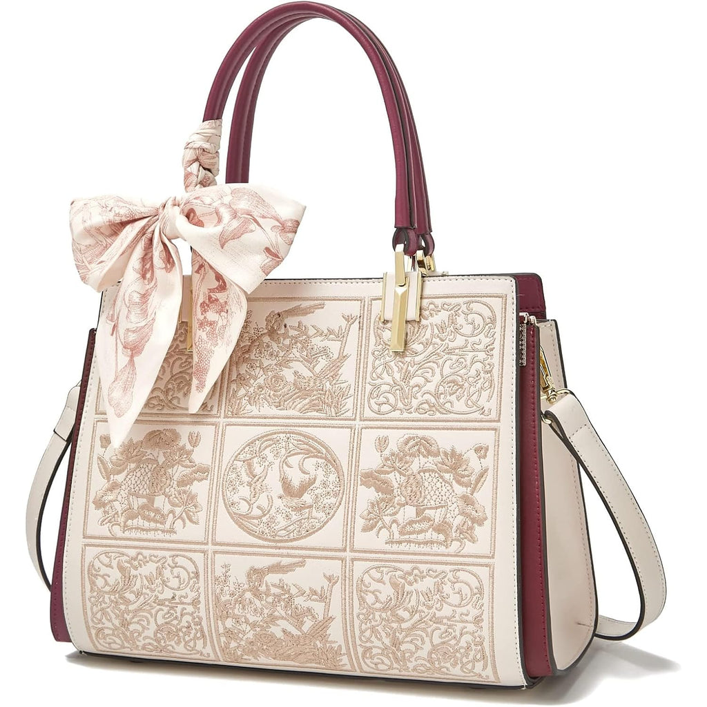 Foxlover Medium Tote Bag For Women Designer Vintage Satchel Handbags Top-Handle Purses