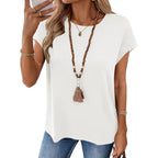 Lomon Womens Summer Tops Short Sleeve Shirts Cap Sleeve Tops Crew Neck Cute Trendy Tunic Blouses Dressy Casual Outfits 2026