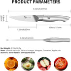 MAD SHARK Paring Knife 3.5 inch Paring Knives, Small Kitchen Knife, Ultra Sharp German Stainless Steel Vegetable Knives, Ergonomic Handle Design, Unique Gift for Men/Women