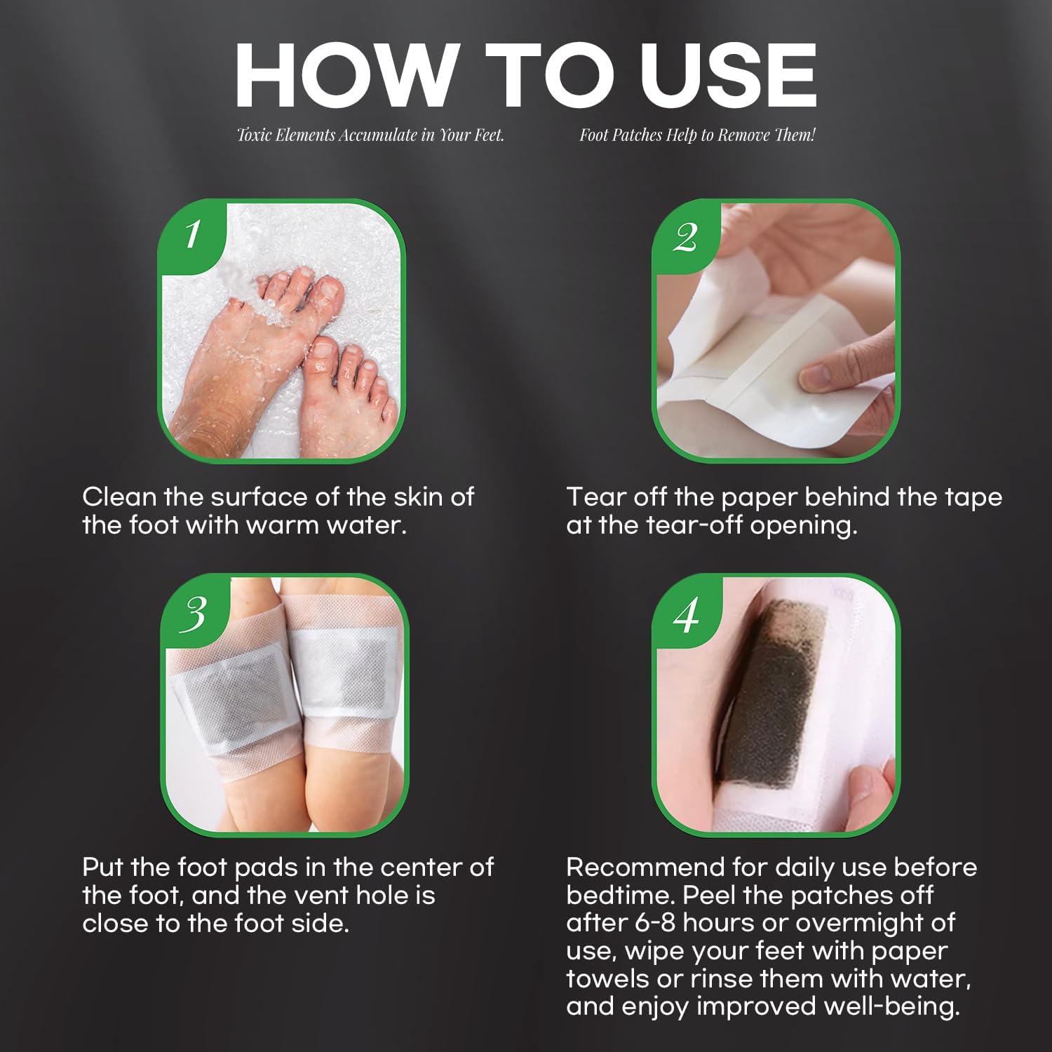 Deep Cleansing Foot Pads: Bamboo Wood Ginger Foot Patches for Promoting Daily Relaxation and Sleeping 30 Packs
