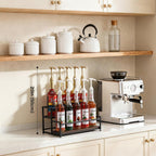Coffee Syrup Rack Organizer, 2 Tier 10 Bottles Holder Stand For Bar | Coffee Syrup Liquor Bottle Display Shelf Bar Shelf Stand Countertop Rack For Syrup, Wine, Spice