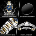Olevs Luxury Ladies Watches,Women'S Watch With Day And Date,Female Watch For Small Wrist,Gold Stainless Steel Watches For Women,Easy Read Ladies Wrist Watches Waterproof（Adjustable Strap