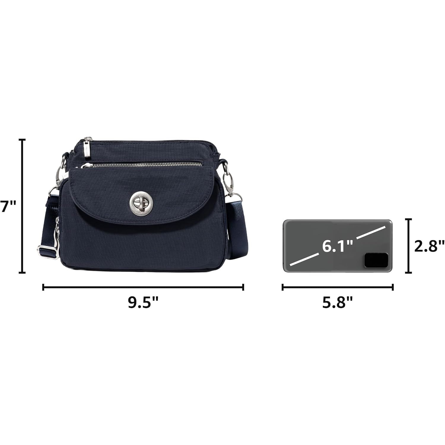 Baggallini Calais Crossbody Bags For Women 10X7 Lightweight Water-Resistant Travel Purse, Rfid & Interior Organization
