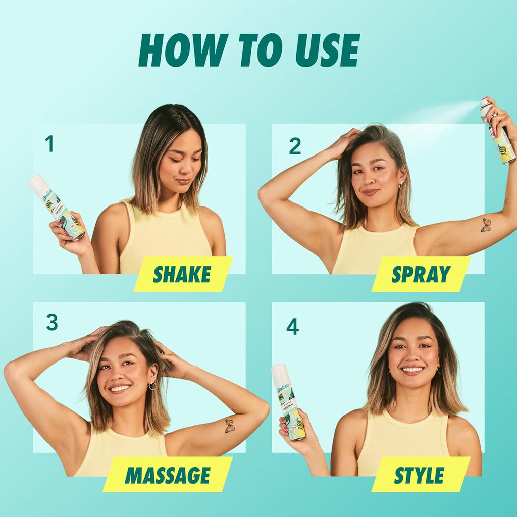 Batiste Dry Shampoo, Waterless shampoo, Original, 3.81oz, Pack of 3