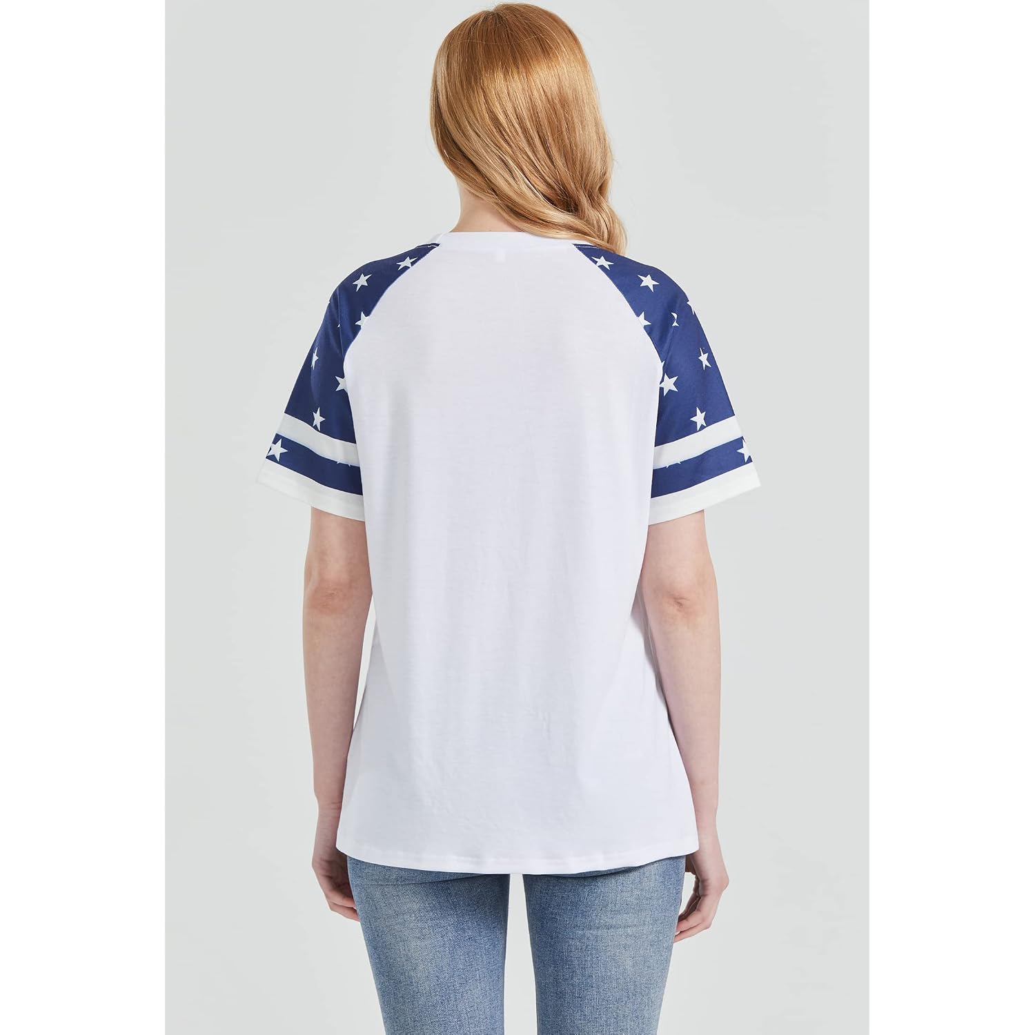 Patriotic Shirts for Women 4th of July T Shirts American Flag Graphic Tees Tops Raglan Short Sleeve Fourth of July Outfits