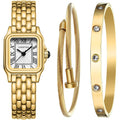 Cheetah Women’S Gold Bangle Watch And Bracelet Set