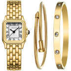 Cheetah Women’S Gold Bangle Watch And Bracelet Set