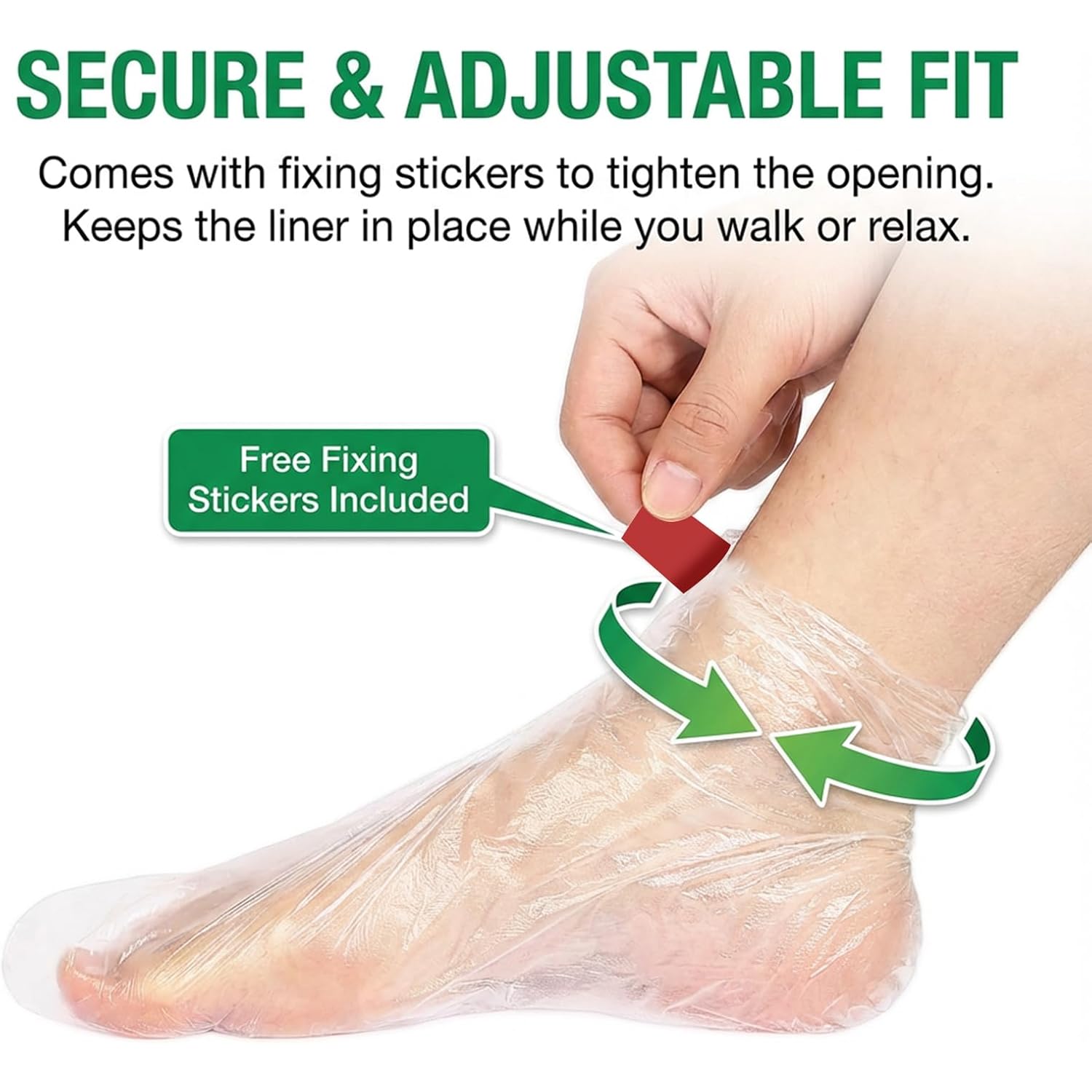 Plastic Foot Covers for Feet - 100pcs Pedicure Liners Disposable Clear Plastic Socks Disposable Foot Covers for Paraffin Bath, Pedicure, Spa, Shoes