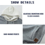 Qichic Men’S Sweatshirts Long Sleeve Pullover Patchwork Plaid Jacquard Hoodie Casual Drawstring Hoody Top