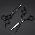 Black Dragon 6.0 Inch Professional Dragon Handle 440C Salon Hair Cutting Scissor - Hairdressing Thinning Shears- Perfect For Barber And Home Use (Scissors Set)
