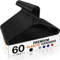 House Day Black Plastic Hangers 60 Pack, Clothes Hangers With Non Slip Hooks, Durable & Space Saving Coat Hanger, Light-Weight Clothing Hanger, Perfect Closet Organizer For Everyday Use