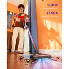 Cordless Vacuum Cleaner, 500W 45Kpa 50Mins Stick Vacuum Cleaners For Home With Led Light, Self-Standing, Anti-Tangle Brush & 1.6L Dust Cup, Lightweight Vacuum For Pet Hair, Carpets, Hard Floors