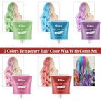 5PCS Washable Hair Chalk for Dark Hair, 11 Fl Oz Natural Hair Dye Comb, Temporary Color for Kids' Birthday Gifts, Party, Cosplay, Christmas & Halloween