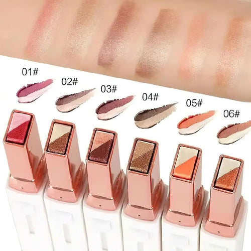 6 Color Eyeshadow Stick Set, Pink, 3 Pcs