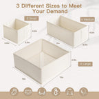 Drawer Organizer Clothes, 14 Pack Dresser Organizer For Baby Clothes, Underwear, Sock- Foldable Closet Organization And Storage Dividers Bins For Nursery, Bedroom And Dorm (Beige)