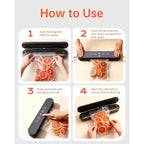 75kPa Vacuum Sealer Machine, Compact Vacuum Sealer for Food, 4-in-1 Food Sealer, Digital Timer, Moist/Dry, Pulse, Seal Modes, with 20 Vacuum Bags, Black