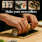 MIUQILAIY 9.5"x9.5"Bamboo Sushi Rolling Mat,kimbap roller(2 PCS)