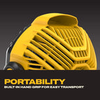 Dewalt 20V Max Portable Fan, Battery Powered Rechargeable Cordless Shop Fan, Up To 4.5 Hrs Runtime, Variable Speed, 650 Cfm, Tool Only (Dce512B)