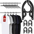 20 Pcs Travel Hangers, Cruise Ship Essentials Foldable Hangers Plastic Travel Essentials, Portable Cruises Must Haves 2026 For Skirt, Suitcase, Rv Camping Airplane Europe Vacation Essential, Black