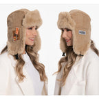 Winter Trapper Hat with Windproof Ear Flaps,Women Men Faux Fur Bomber Hat, Thermal Aviator Cap for Outdoor Skiing Hunting