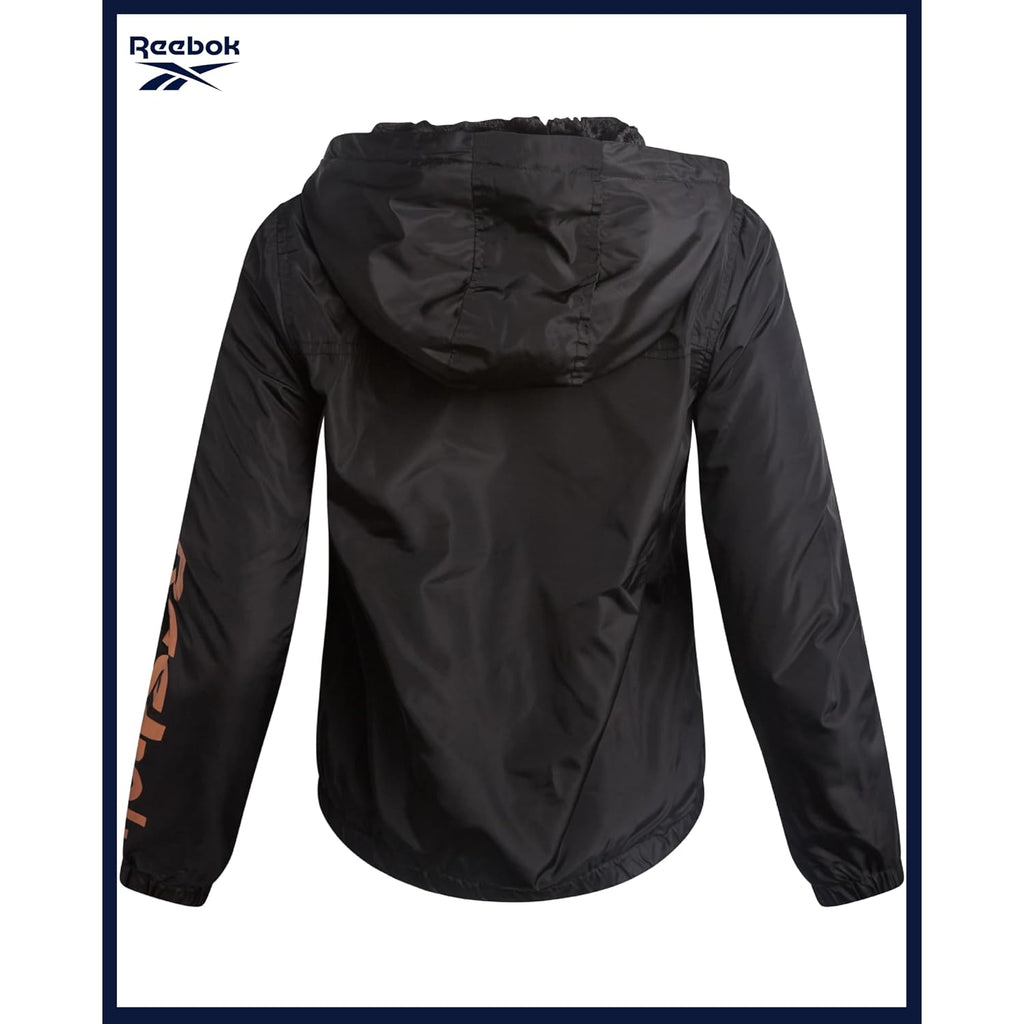 Reebok Womens Rain Coat - Midweight Wind Water Resistant Sherpa Lined Full Zip Up Womens Rain Jacket With Hood And Pockets