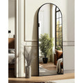 Arched Full Length Mirror, 56"X15" Standing Body Mirror For Wall, With Aluminum Alloy Frame For Bedroom, Living Room, Dressing Room(Black)