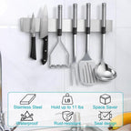 Magnetic Knife Holder For Wall, Knife Magnetic Strip Magnetic Knife Holder For Refrigerator Mount Knife Rack Kitchen Utensil Holder Metal Tool Holder Knife Block Kitchen Organizer Accessories 9.7 Inch