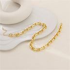 Gold Necklace for Women - Chunky 14K Gold Plated Chain Necklace Cuban Link Paperclip Chain Herringbone Statement Choker Necklace for Women Simple Trendy Jewelry Gifts